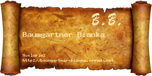Baumgartner Bianka névjegykártya